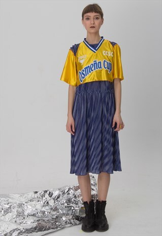 REWORKED MIDI BASKETBALL OSMENA CUP YELLOW DRESS