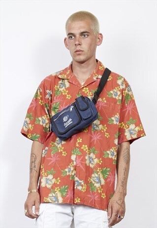 VINTAGE 90'S DARK BLUE BOX BUM BAG