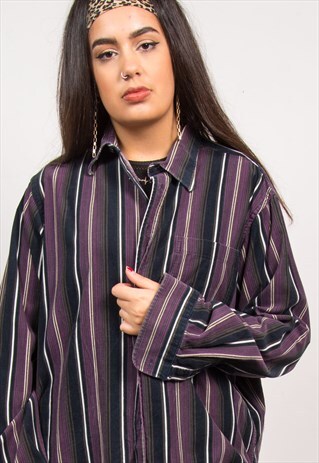 VINTAGE 90'S STRIPED CORD SHIRT