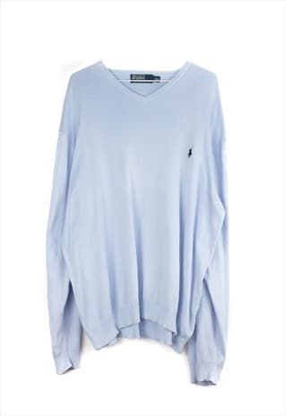 VINTAGE POLO RALPH LAUREN JUMPER IN BLUE XXL