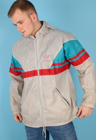 VINTAGE ADIDAS ORIGINAL WINDBREAKER JACKET IN MULTI NJ552