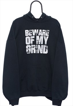 Retro Grind Graphic Black Hoodie Mens