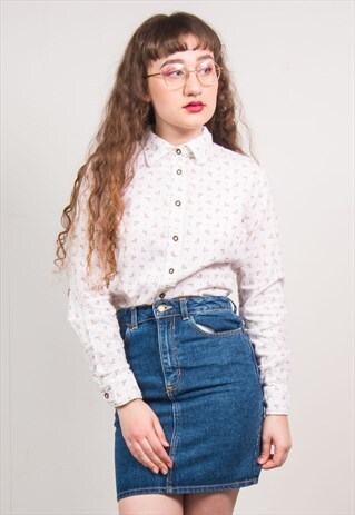 VINTAGE 70'S FLORAL PATTERN SHIRT