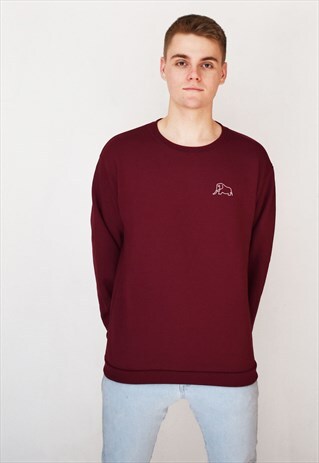 BURGUNDY ELEPHANT (WHITE) SWEATSHIRT