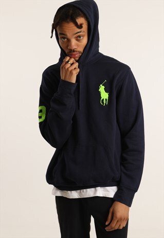 VINTAGE RALPH LAUREN EMBROIDERED LOGO HOODIE