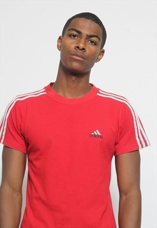 VINTAGE ADIDAS LOGO T-SHIRT RED