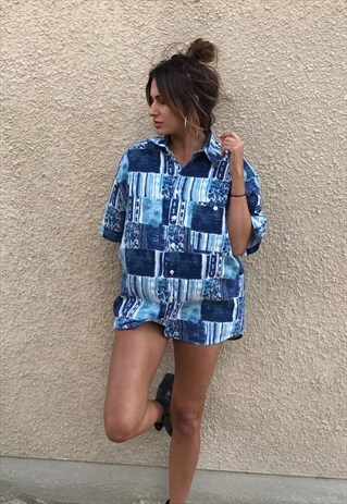 PATTERNED OVERSIZED RETRO VINTAGE UNISEX FESTIVAL SHIRT