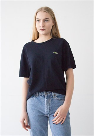 VINTAGE RETRO BLUE NAVY LACOSTE TOP T-SHIRT