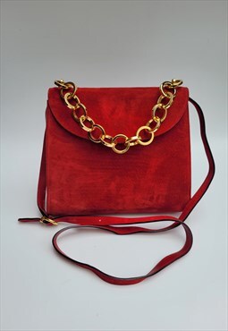 Vintage Red Leather Handbag / Shoulder bag