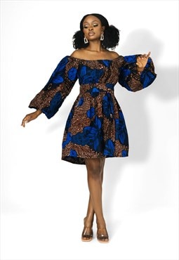 KIBO African Print Dress, African Print Midi Dress , Ankara