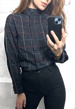 Plaid Colourful Elegant Blouse / Top - M