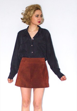 VINTAGE 70'S RUSTY SUEDE MINI SKIRT