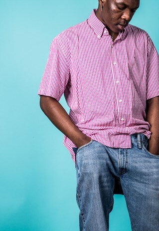 VINTAGE TOMMY HILFIGER SHIRT IN PINK CHECKS