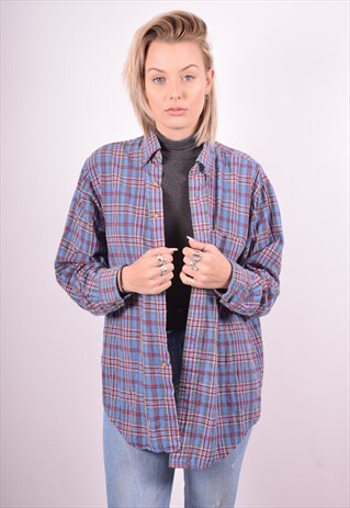 WOMENS VINTAGE SHIRT LARGE BLUE 90S