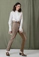High Waisted Plaid Riding Trousers