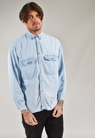 VINTAGE DENIM SHIRT LIGHT BLUE