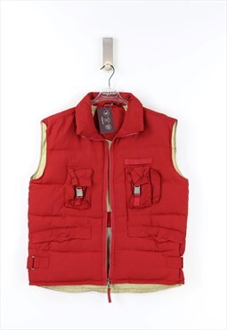 Richmond Multipocket Goose Down Sleeveless Jacket in Red - X