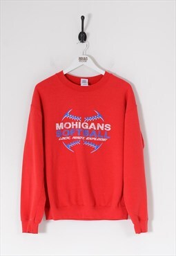 Vintage Mohigans Softball Sweatshirt Red Medium BV10916