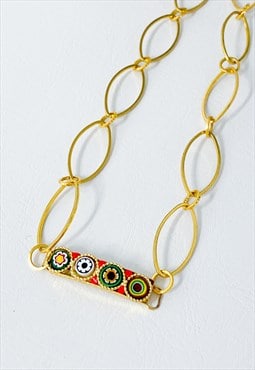 1960's Mosaic Bar Necklace