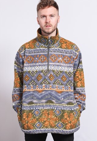 VINTAGE HALF ZIP FLEECE TOP