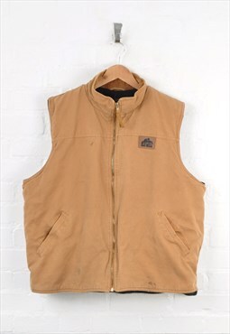 Vintage Old Mill Workwear Vest Gilet Insulated Tan XL