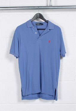 Vintage Polo Ralph Lauren Polo Shirt in Blue Logo Tee Small