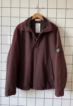 Vintage STONE ISLAND Ice Jacket Pullover Coat Red Brown