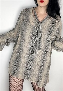 Y2K Style Snake Print top with flared sleeves size 20