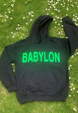 Atl babylon hoodie black babylon (neon green)