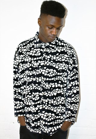 VINTAGE VERSACE VELVET LONG SLEEVE PATTERN SHIRT