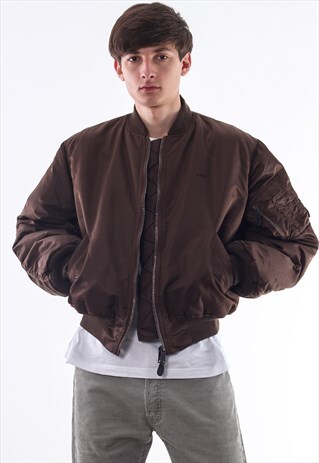 VINTAGE SCHOTT MA-1 BOMBER FLYING 90S BROWN