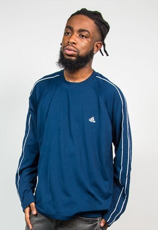 90'S ADIDAS VINTAGE BLUE SWEATSHIRT SWEATER