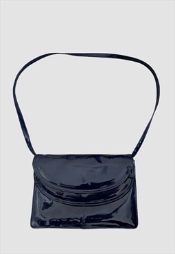 Brenton 80's Vintage Blue PVC Ladies Clutch Shoulder Bag