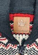 VINTAGE KNITTED CARDIGAN CANADA MOOSE PATTERNED CHUNKY KNIT