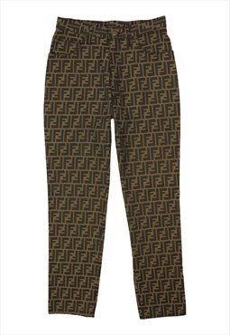 Vintage 90s Fendi zucca monogram brown trousers