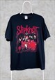 Vintage Slipknot Black Band Tee T-Shirt Back Graphic Large