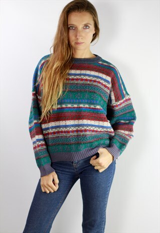 VINTAGE FAIR ISLE WOOL JUMPER / NORWEGIAN WOOL JUMPER