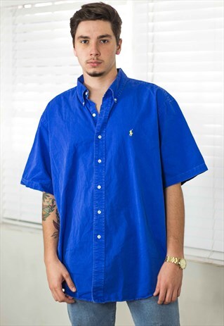 VINTAGE POLO RALPH LAUREN SHIRT LOGO 90S XXL 10.9