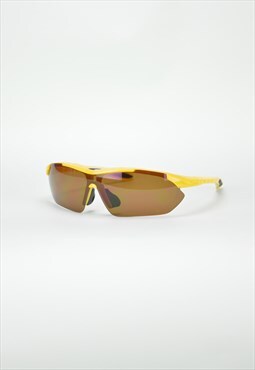 Vintage yellow sports rave sunglasses 