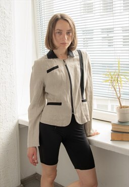 Vintage 80's Beige Linen Jacket