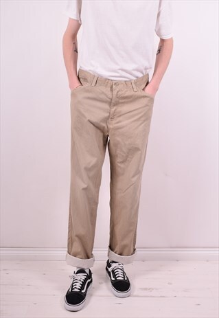 CALVIN KLEIN MENS VINTAGE TROUSERS W36 L34 BEIGE 90'S