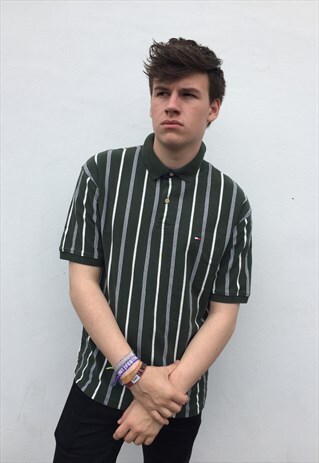VINTAGE TOMMY HILFIGER STRIPED POLO SHIRT