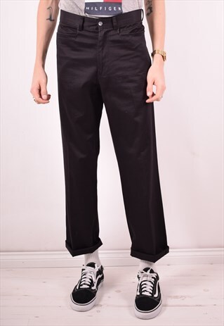 CALVIN KLEIN MENS VINTAGE TROUSERS W30 L30 BLACK 90S