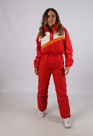 VINTAGE WED'ZE FULL SKI SUIT SNOW SPORTS UK 8 - 10 (J3G)