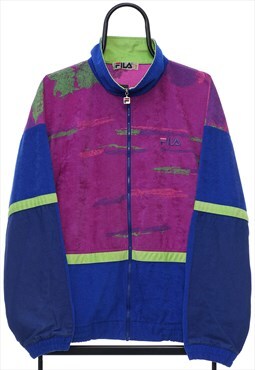 Vintage Fila 90s Purple Velour Tracksuit Jacket