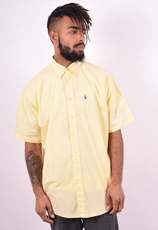 RALPH LAUREN MENS VINTAGE SHIRT LARGE YELLOW 90'S