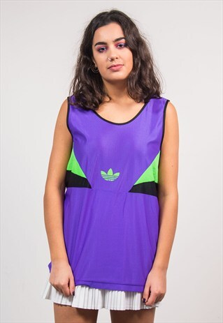 80'S VINTAGE PURPLE ADIDAS SPORTS VEST T-SHIRT