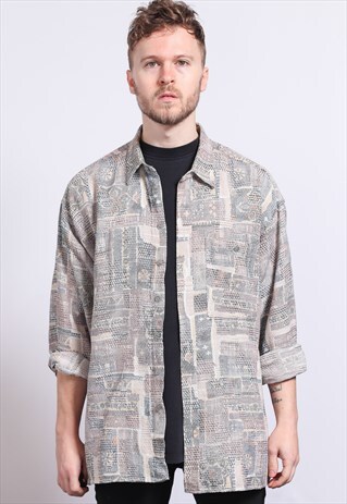 VINTAGE AZTEC PATTERNED SHIRT