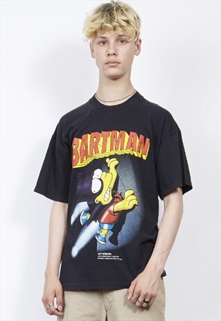 VINTAGE 90'S BLACK BARTMAN T-SHIRT
