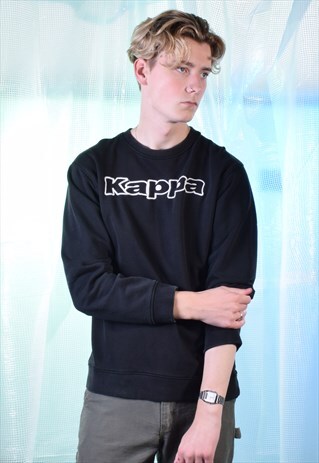 VINTAGE KAPPA BLACK SWEATSHIRT